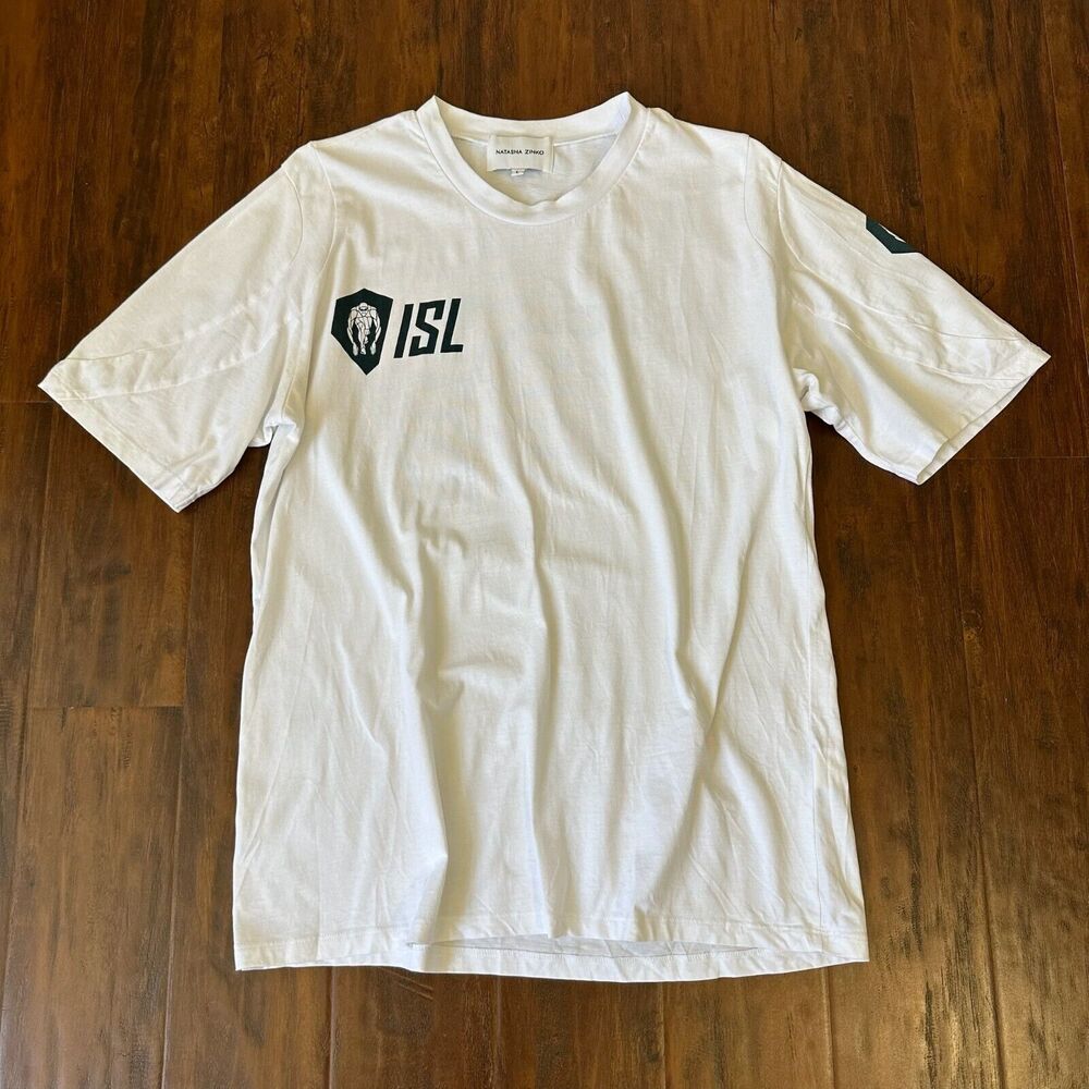 NATASHA ZINKO T-Shirt White Short Sleeve Tee ISL Hic Rhodus, Hic Salta